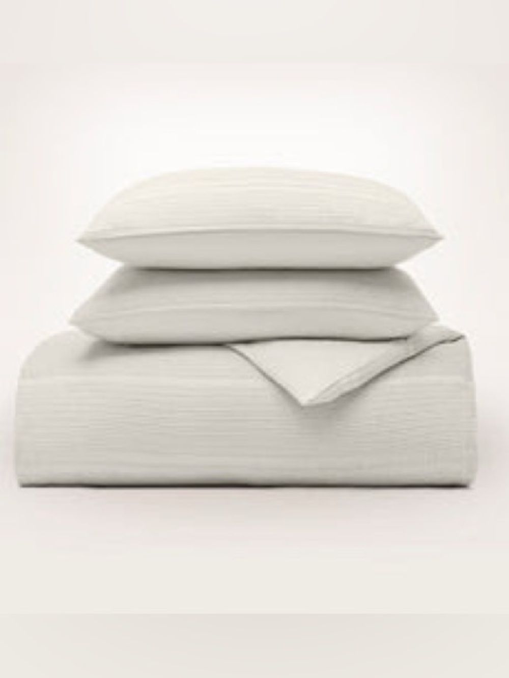 Boll & Branch Waffle Dobby Stripe Duvet Set King/California King